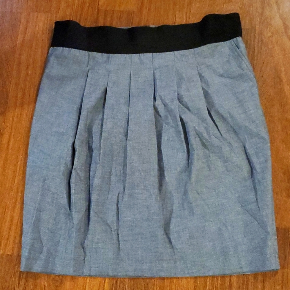 Alfani Grayish Blue Pleated With Black Elastic Waistline Women's Skirt - Size 14